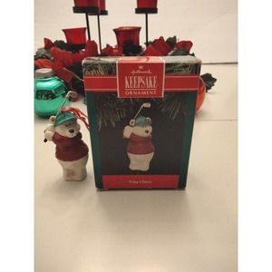 Hallmark Keepsake Ornament Polar Classic Golfing Polar Bear 1991 MIB w Hang Tag